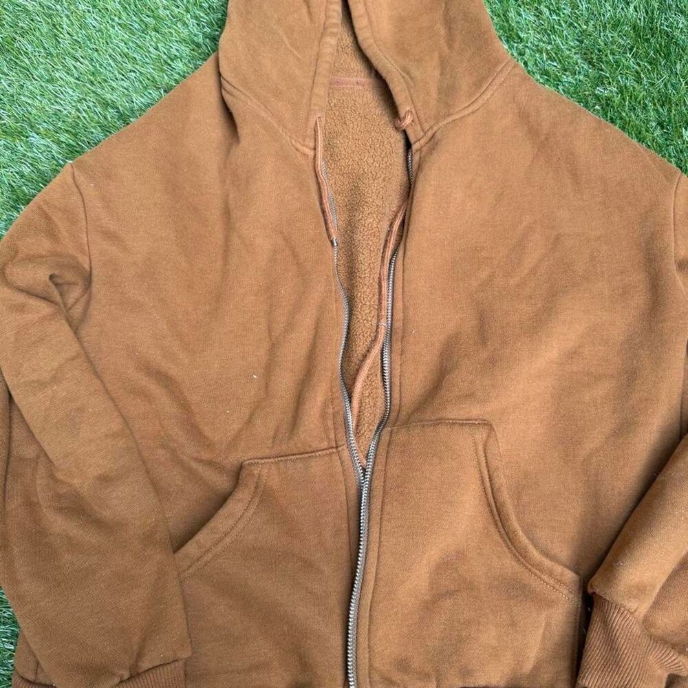 Shein Women's Tan and Brown Hoodie